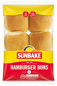 Sunbake Everyday Hamburger buns 6s